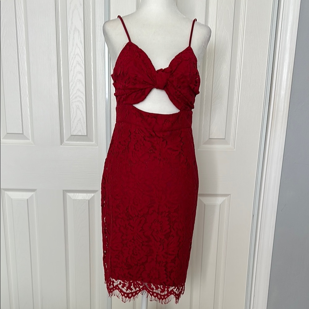 Elegant Red Lace Dress